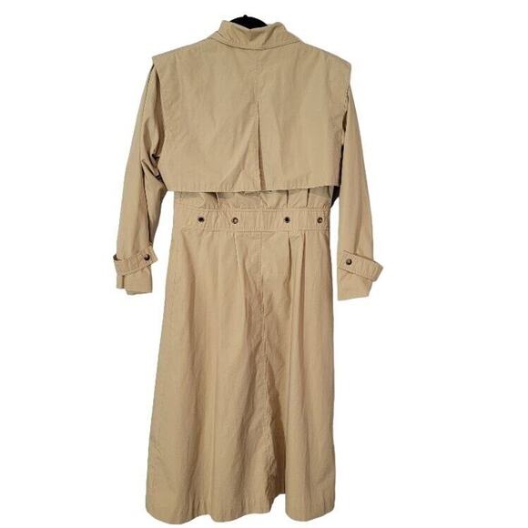 VTG Carol Cohen Trench Coat Women's Longline Drizzle Small Khaki Tan Union Made - Picture 5 of 12